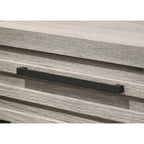 Roundhill Furniture Alvear Wallbed Bed with White LED Lights, Dresser, Mirror, and 2 Nightstands, Weathered Gray