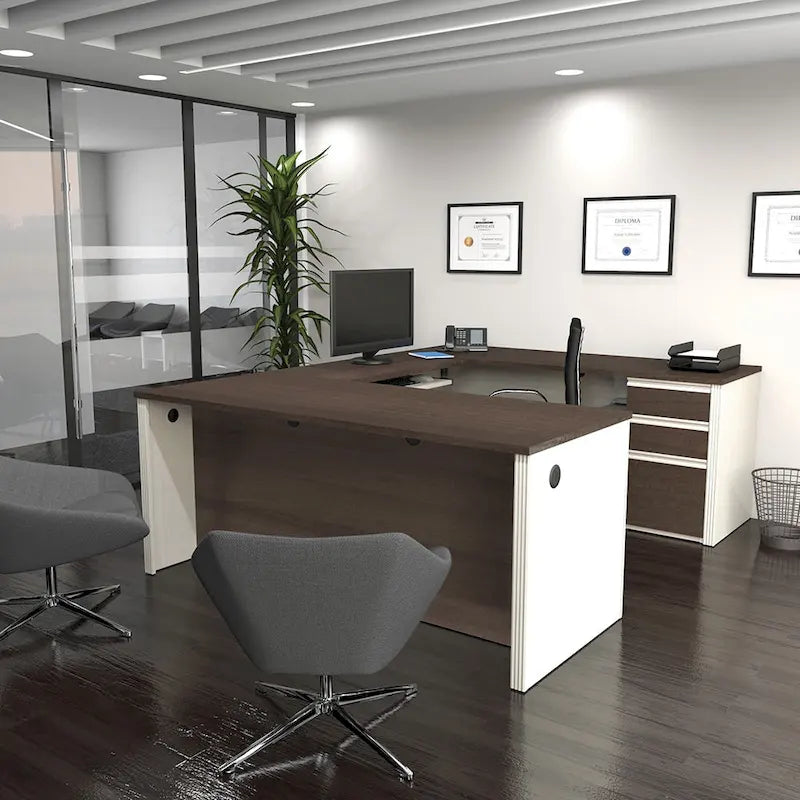 Bestar Prestige U-shaped Workstation Desk Kit
