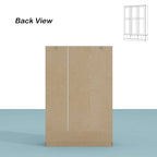 Rattan-Accented Wardrobe - Spacious Clothing Organizer with Style