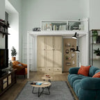 Rattan-Accented Wardrobe - Spacious Clothing Organizer with Style