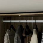 Rattan-Accented Wardrobe - Spacious Clothing Organizer with Style