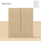 Rattan-Accented Wardrobe - Spacious Clothing Organizer with Style