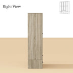 Rattan-Accented Wardrobe - Spacious Clothing Organizer with Style