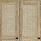Rattan-Accented Wardrobe - Spacious Clothing Organizer with Style