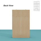 Rattan-Accented Wardrobe - Spacious Clothing Organizer with Style