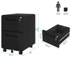 Modern 24.8 2-drawer Rolling Locking Steel File Cabinet
