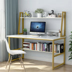 47 Inches Computer Desk with Hutch and Bookshelf
