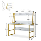 47 Inches Computer Desk with Hutch and Bookshelf
