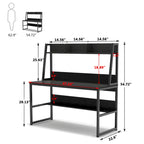 47 Inches Computer Desk with Hutch and Bookshelf