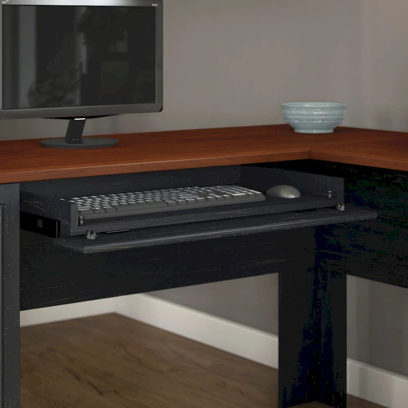 Fairview 60W L Shaped Desk with Hutch by Bush Furniture