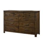Joell 5 Piece Brown Ructic Panel Bedroom Set