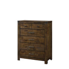 Joell 5 Piece Brown Ructic Panel Bedroom Set