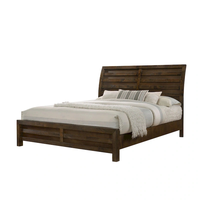 Joell 5 Piece Brown Ructic Panel Bedroom Set