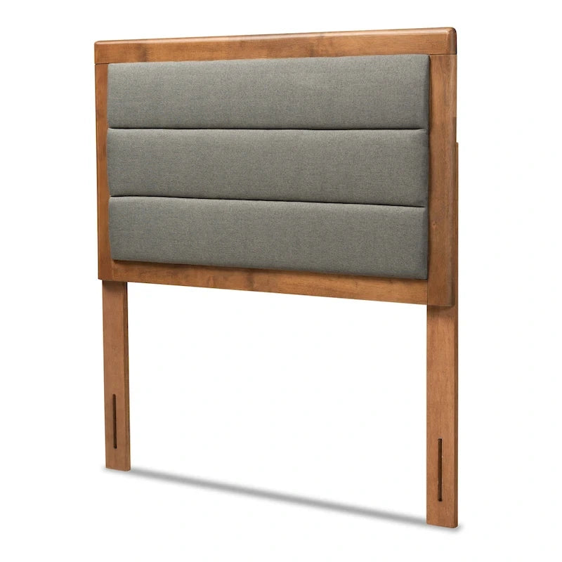 Dexter Modern and Contemporary Fabric and Wood Headboard-Dark Grey