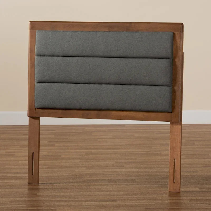 Dexter Modern and Contemporary Fabric and Wood Headboard-Dark Grey