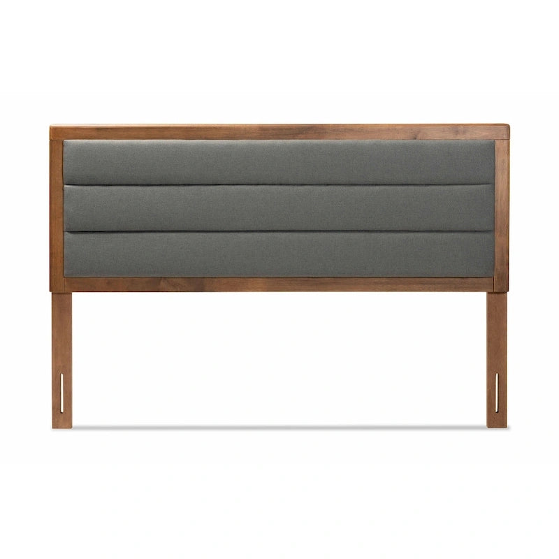 Dexter Modern and Contemporary Fabric and Wood Headboard-Dark Grey