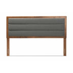 Dexter Modern and Contemporary Fabric and Wood Headboard-Dark Grey