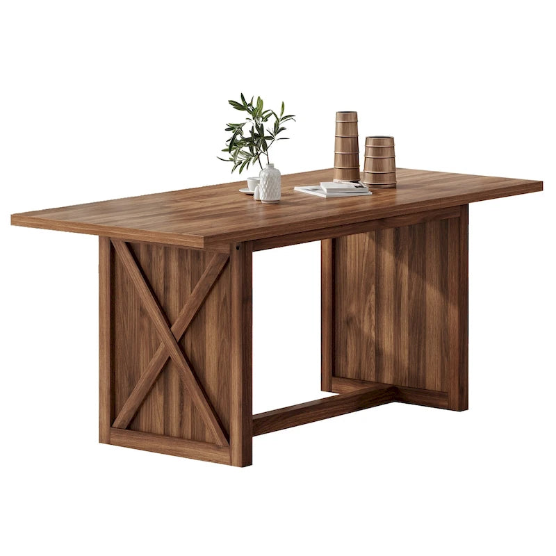 Moasis 70.8 Large Farmhouse Kitchen Dining Room Table for 6 to 8 People