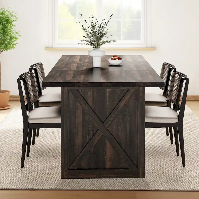 Moasis 70.8 Large Farmhouse Kitchen Dining Room Table for 6 to 8 People