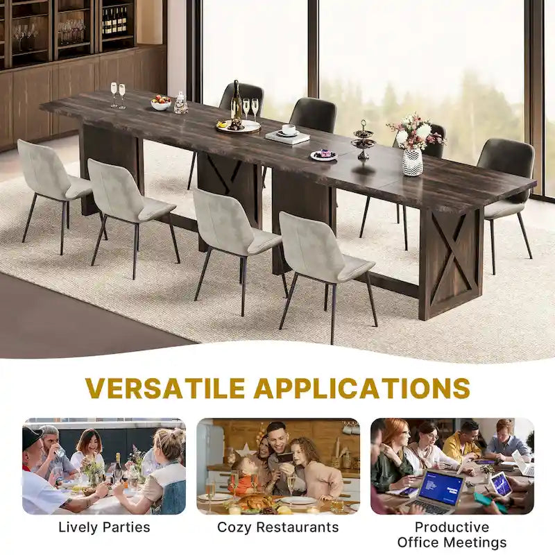Moasis 70.8 Large Farmhouse Kitchen Dining Room Table for 6 to 8 People
