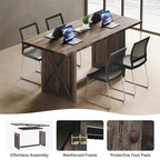 Moasis 70.8 Large Farmhouse Kitchen Dining Room Table for 6 to 8 People