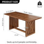 Moasis 70.8 Large Farmhouse Kitchen Dining Room Table for 6 to 8 People