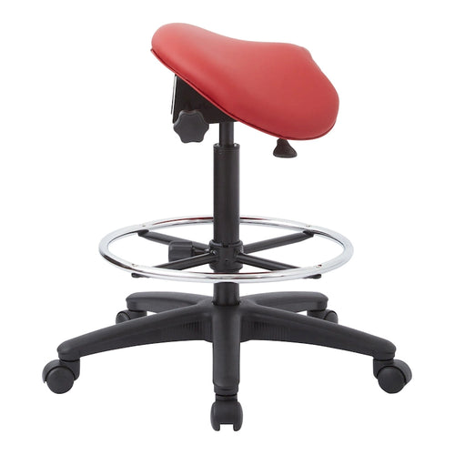 Backless Stool with Height-adjustable Saddle Seat