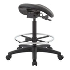 Backless Stool with Height-adjustable Saddle Seat