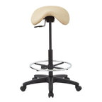 Backless Stool with Height-adjustable Saddle Seat