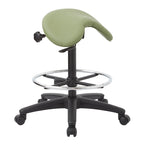 Backless Stool with Height-adjustable Saddle Seat