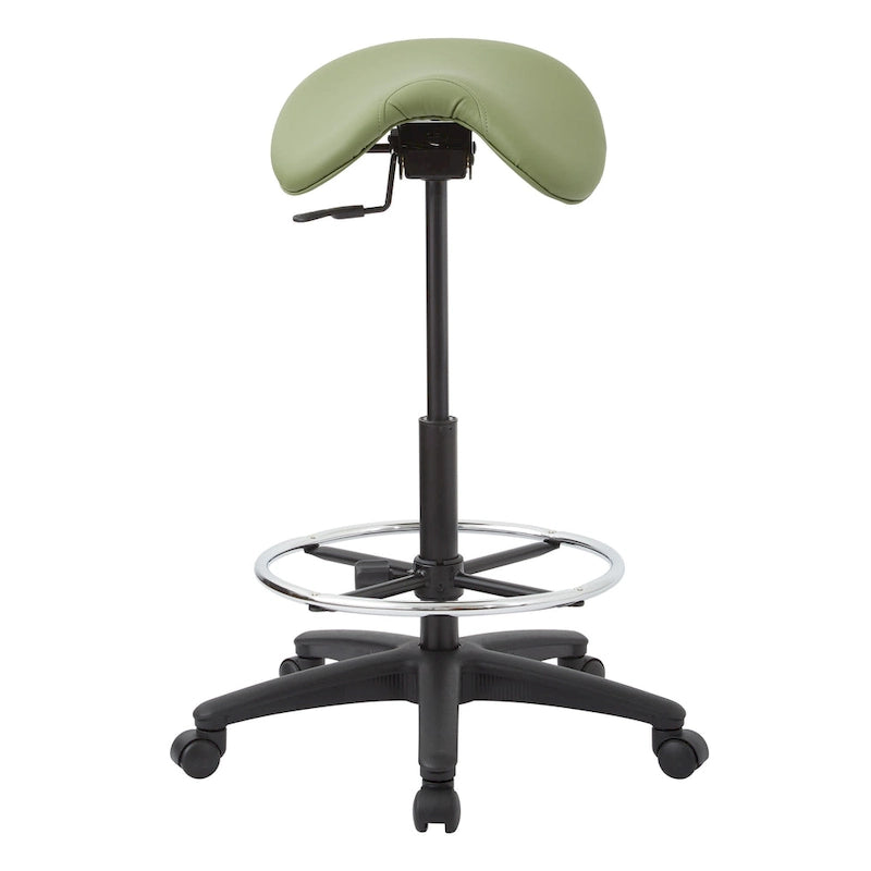 Backless Stool with Height-adjustable Saddle Seat