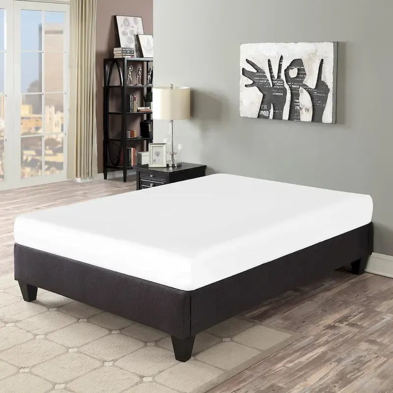 Carter Dark Grey 14 in. Platform Bed Frame Mattress Foundation