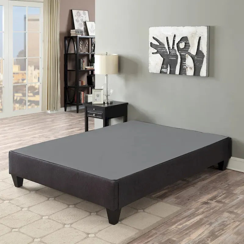 Carter Dark Grey 14 in. Platform Bed Frame Mattress Foundation