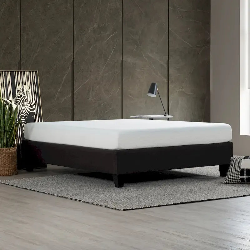 Carter Dark Grey 14 in. Platform Bed Frame Mattress Foundation
