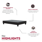 Carter Dark Grey 14 in. Platform Bed Frame Mattress Foundation