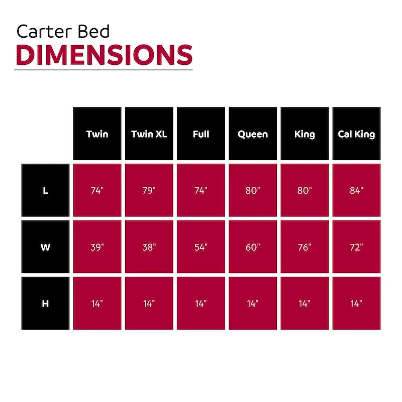 Carter Dark Grey 14 in. Platform Bed Frame Mattress Foundation
