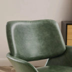 Orange Leather Swivel Office Chair - Single Seater Adjustable