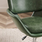 Orange Leather Swivel Office Chair - Single Seater Adjustable