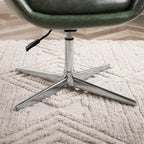 Orange Leather Swivel Office Chair - Single Seater Adjustable