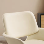 Orange Leather Swivel Office Chair - Single Seater Adjustable