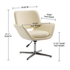 Orange Leather Swivel Office Chair - Single Seater Adjustable