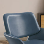 Orange Leather Swivel Office Chair - Single Seater Adjustable