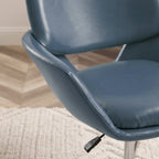 Orange Leather Swivel Office Chair - Single Seater Adjustable