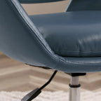 Orange Leather Swivel Office Chair - Single Seater Adjustable