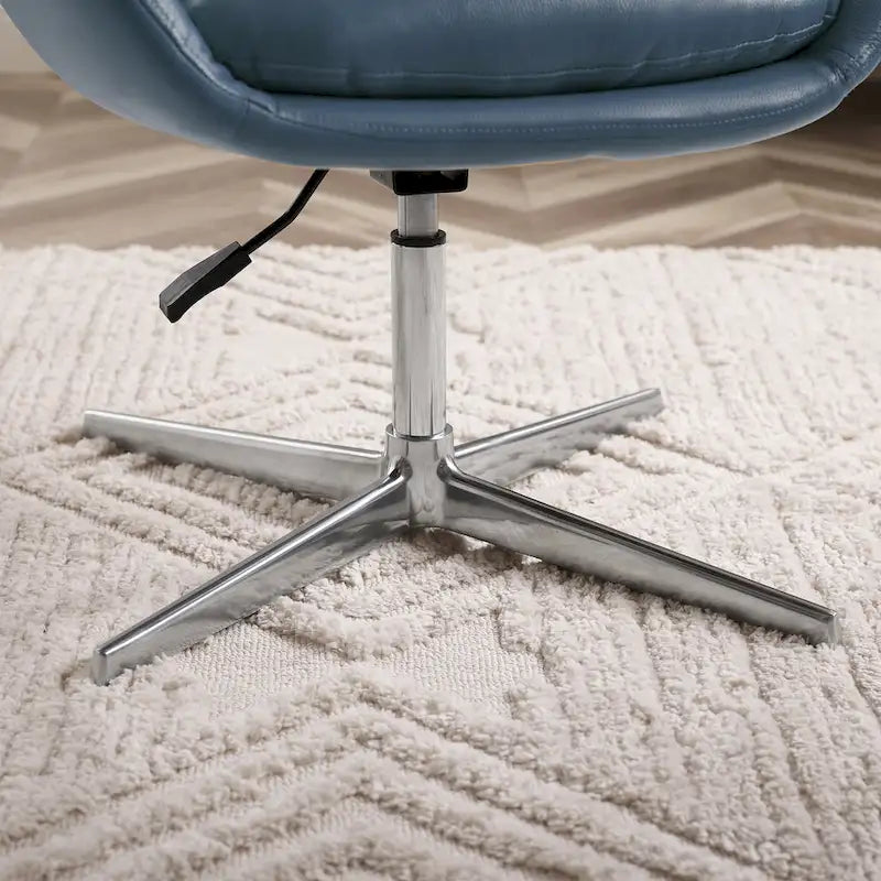 Orange Leather Swivel Office Chair - Single Seater Adjustable