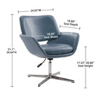 Orange Leather Swivel Office Chair - Single Seater Adjustable