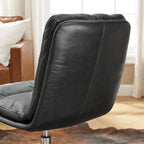 Art Leon Mid-Century Modern Genuine Leather Home Office Desk Chair