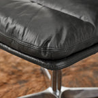 Art Leon Mid-Century Modern Genuine Leather Home Office Desk Chair