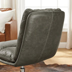 Art Leon Mid-Century Modern Genuine Leather Home Office Desk Chair