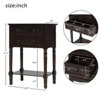Narrow table, rustic entrance table, slim sofa table, three storage drawers and bottom shelf